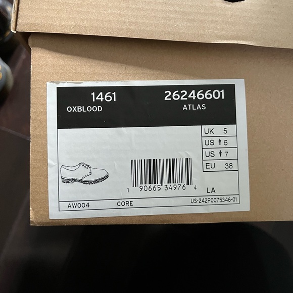 Dr. Martens 1461 in Atlas Leather Oxblood UK5 USW7 Fit like 8 - Picture 6 of 6